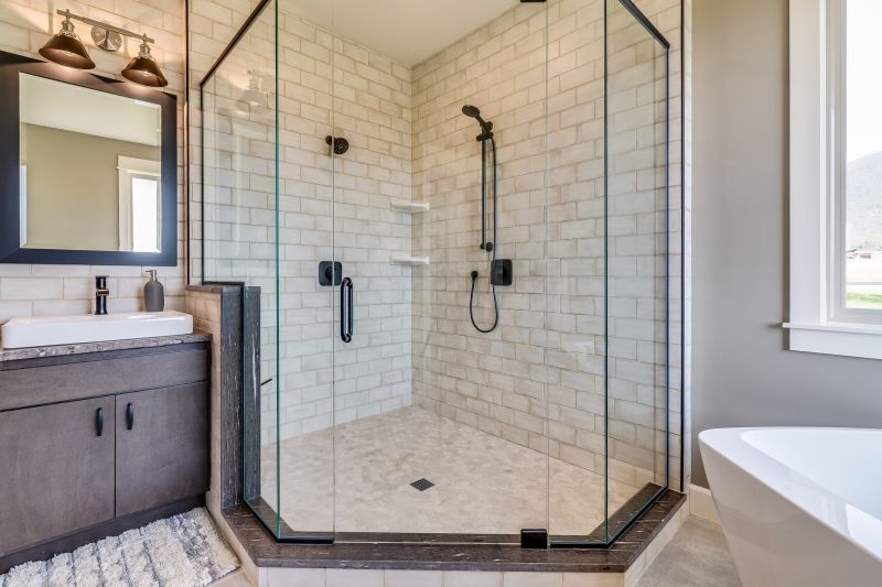 Bathroom Shower with Glass Tiles